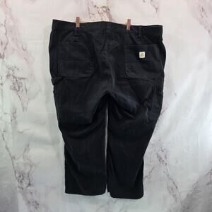 Carhartt Capri Womens 22W Black Loose Fit Stretch Crop Capri Rugged Flex Canvas